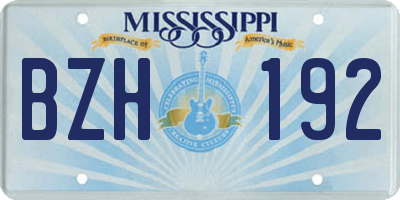 MS license plate BZH192