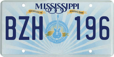 MS license plate BZH196