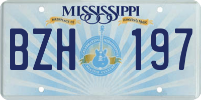 MS license plate BZH197