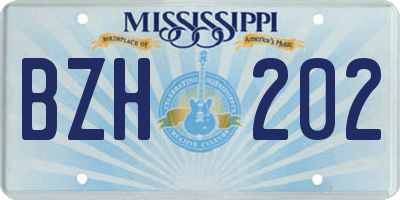 MS license plate BZH202