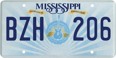 MS license plate BZH206