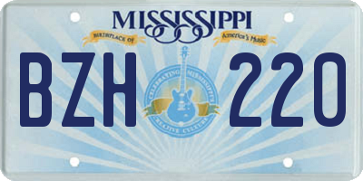 MS license plate BZH220