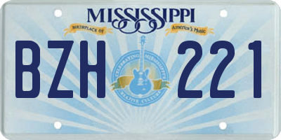 MS license plate BZH221