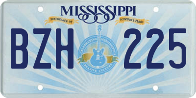 MS license plate BZH225