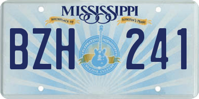 MS license plate BZH241