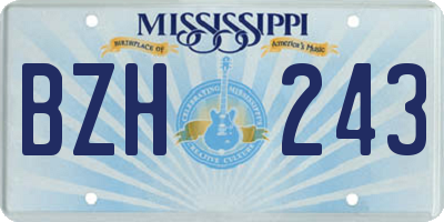MS license plate BZH243