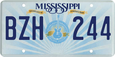 MS license plate BZH244