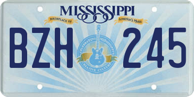 MS license plate BZH245