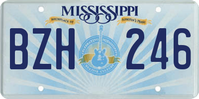 MS license plate BZH246