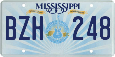 MS license plate BZH248