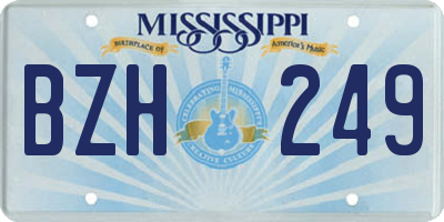 MS license plate BZH249