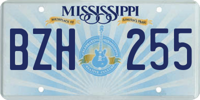 MS license plate BZH255