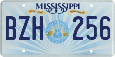 MS license plate BZH256