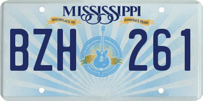 MS license plate BZH261