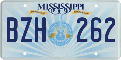 MS license plate BZH262