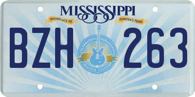 MS license plate BZH263