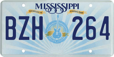 MS license plate BZH264