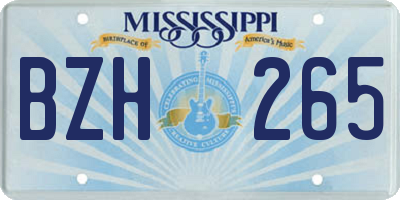 MS license plate BZH265