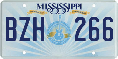 MS license plate BZH266