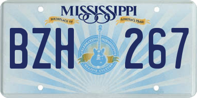 MS license plate BZH267