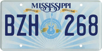 MS license plate BZH268