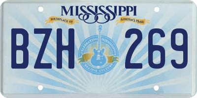 MS license plate BZH269