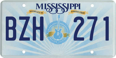 MS license plate BZH271