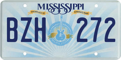 MS license plate BZH272