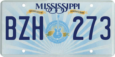 MS license plate BZH273
