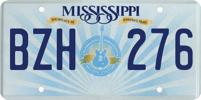 MS license plate BZH276