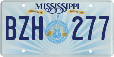 MS license plate BZH277
