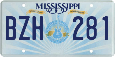 MS license plate BZH281