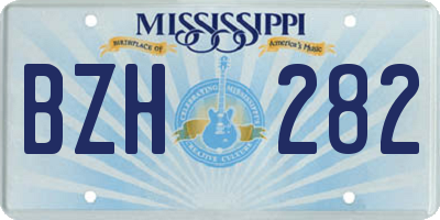 MS license plate BZH282