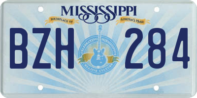 MS license plate BZH284