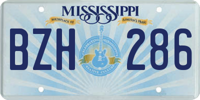 MS license plate BZH286