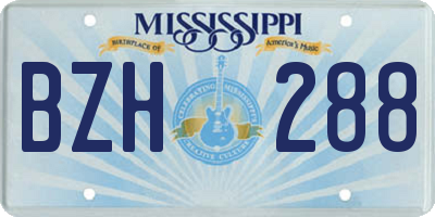 MS license plate BZH288