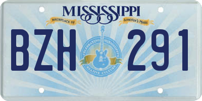 MS license plate BZH291