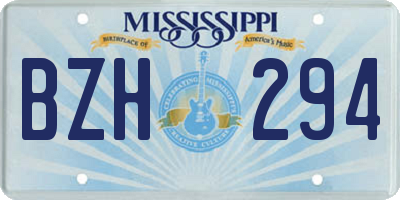 MS license plate BZH294