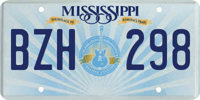 MS license plate BZH298