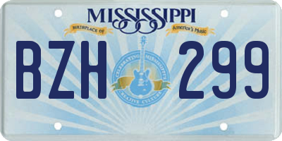 MS license plate BZH299