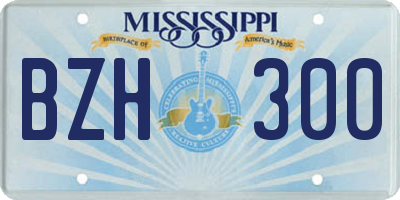 MS license plate BZH300