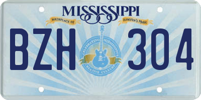 MS license plate BZH304