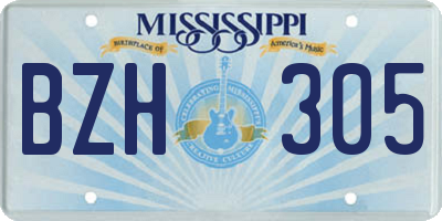 MS license plate BZH305