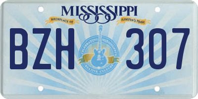 MS license plate BZH307