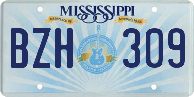MS license plate BZH309