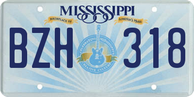 MS license plate BZH318