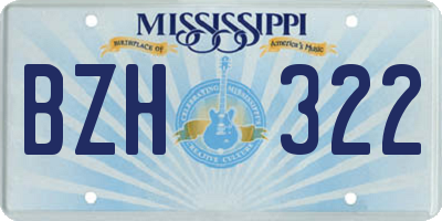 MS license plate BZH322