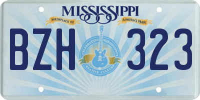 MS license plate BZH323
