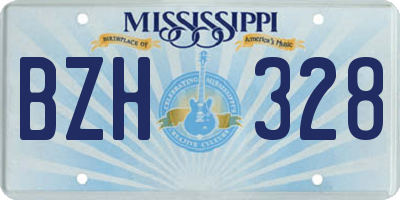 MS license plate BZH328