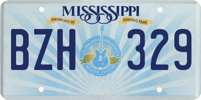 MS license plate BZH329